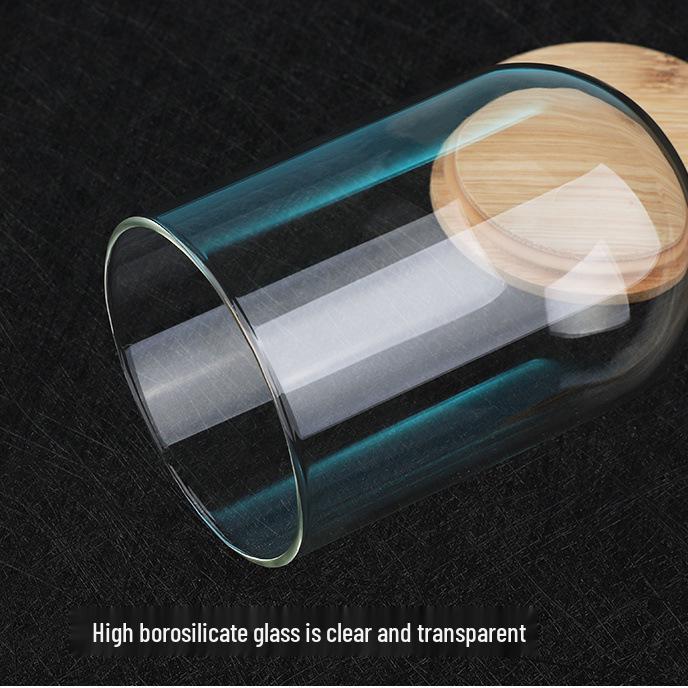 Дисплей для грецких орехов Вэньвань, тыквы и косточек оливы с бамбуковым основанием и стеклянным колпаком высокой прозрачности