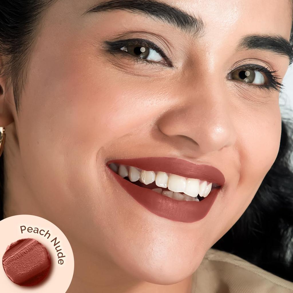 Mamaearth Moisture Matte Longstay Lipstick 2g Peach Nude for 12 Hour Smooth Lip Color