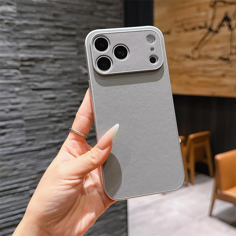 Чехол из кожи для iPhone 17 (17 цветов) - Совместим с iPhone 14/15/16, Матовый простой защитный чехол
