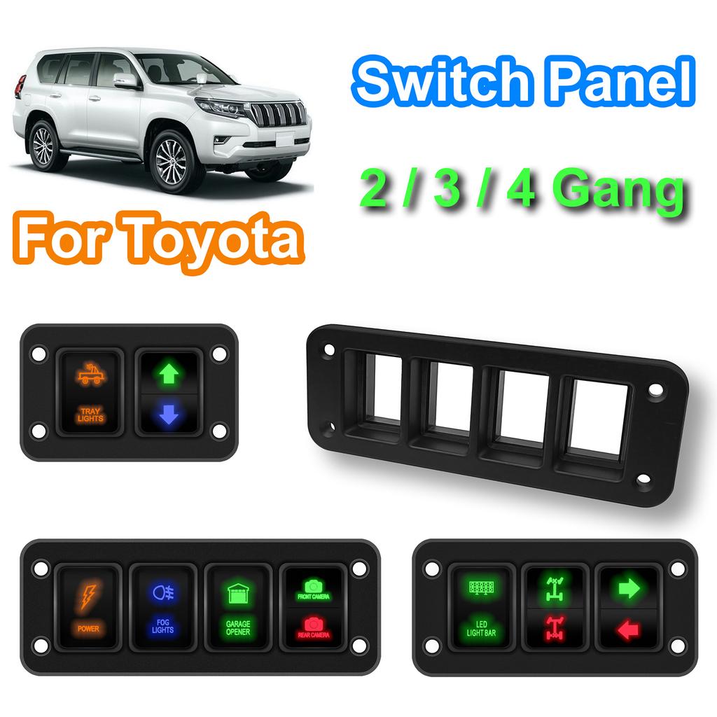 2 / 3 / 4 Gang Push Switch Panel Black Plastic Holder Housing for Toyota LandCruiser 4Runner Prado Hilux Hiace Relays 5