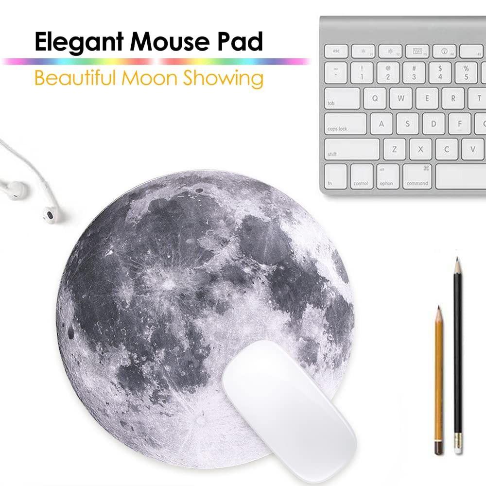 Коврик для мыши Moon, круглый коврик для стола, милый коврик для мышей, офисный