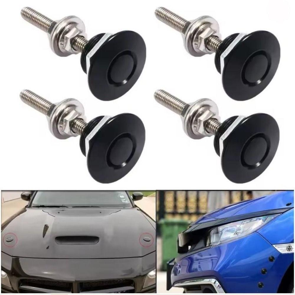 1set Universal Quick Latch Hood Pins Lock General Motors Modified Decoration For Moset Car