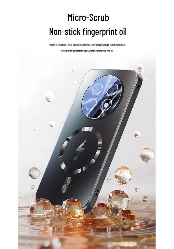 Магнитный матовый чехол Huawei Enjoy 90 Plus с пленкой на камеру, противоударный.