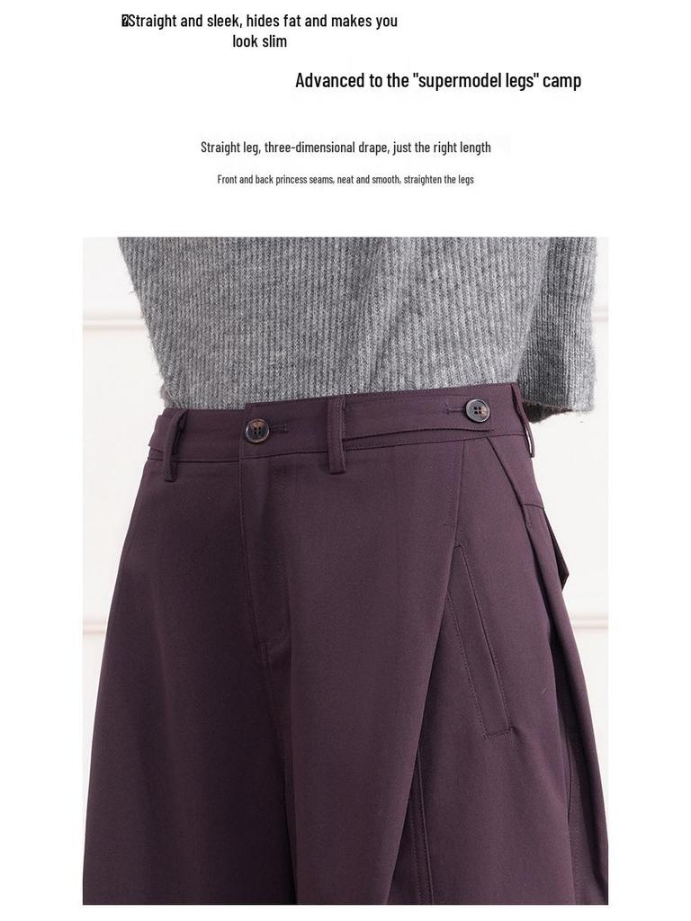 Women's Purple Prune Casual Harem Pants, 2025 Spring/Autumn High-Waisted Slimming Banana-Style Loose Pants