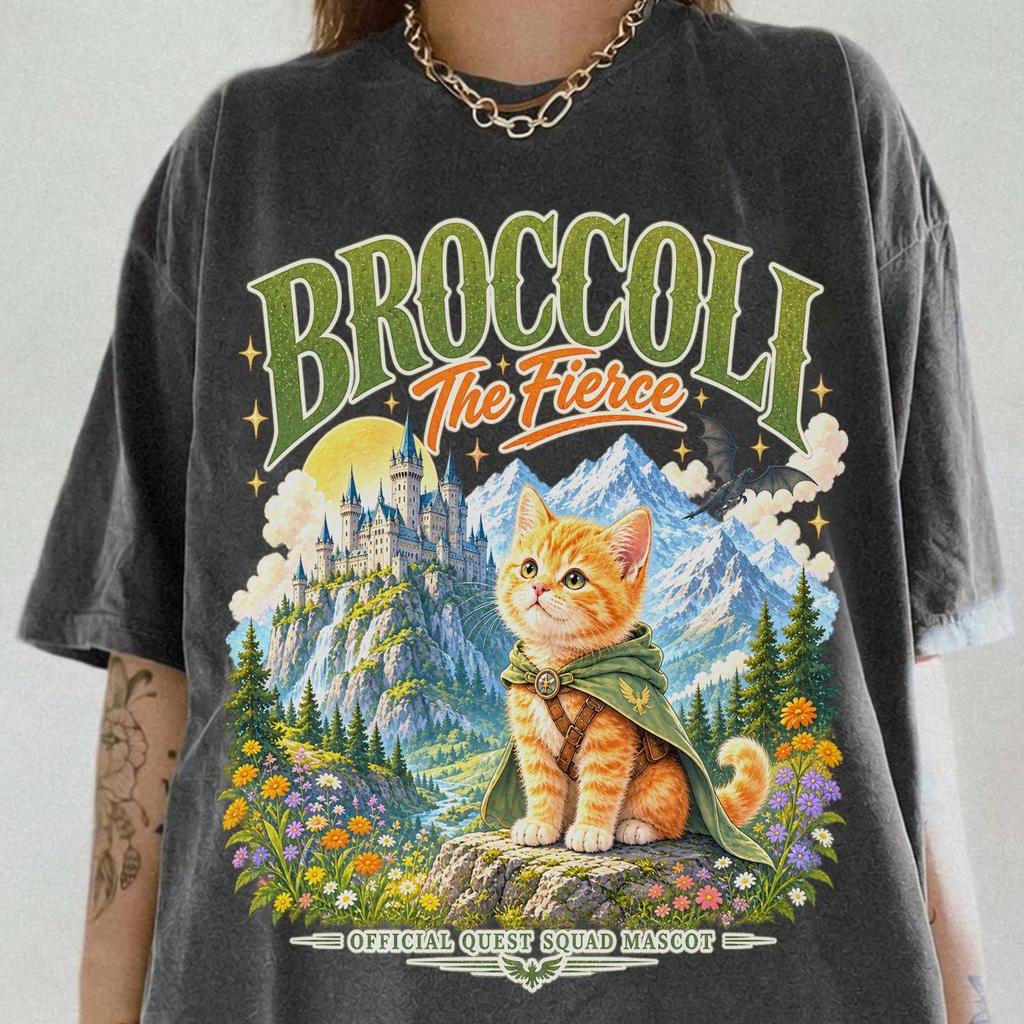 Comfort Colors Broccoli The Fierce Shirt, Fourth Wing Tshirt, Quest Squad Shirt, Romantasy Book Tee