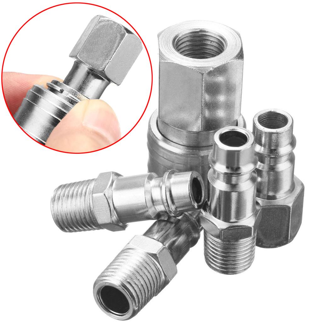 Maijiabao, 5 шт., еврофитинги для шлангов для воздушных линий, быстроразъемный разъем для компрессора, 1/4 дюйма, набор BSP