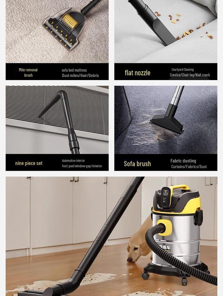 Versatile Industrial & Household Vacuum Cleaner: Powerful Suction, Wet/Dry Use for Cars & Initial Cleaning