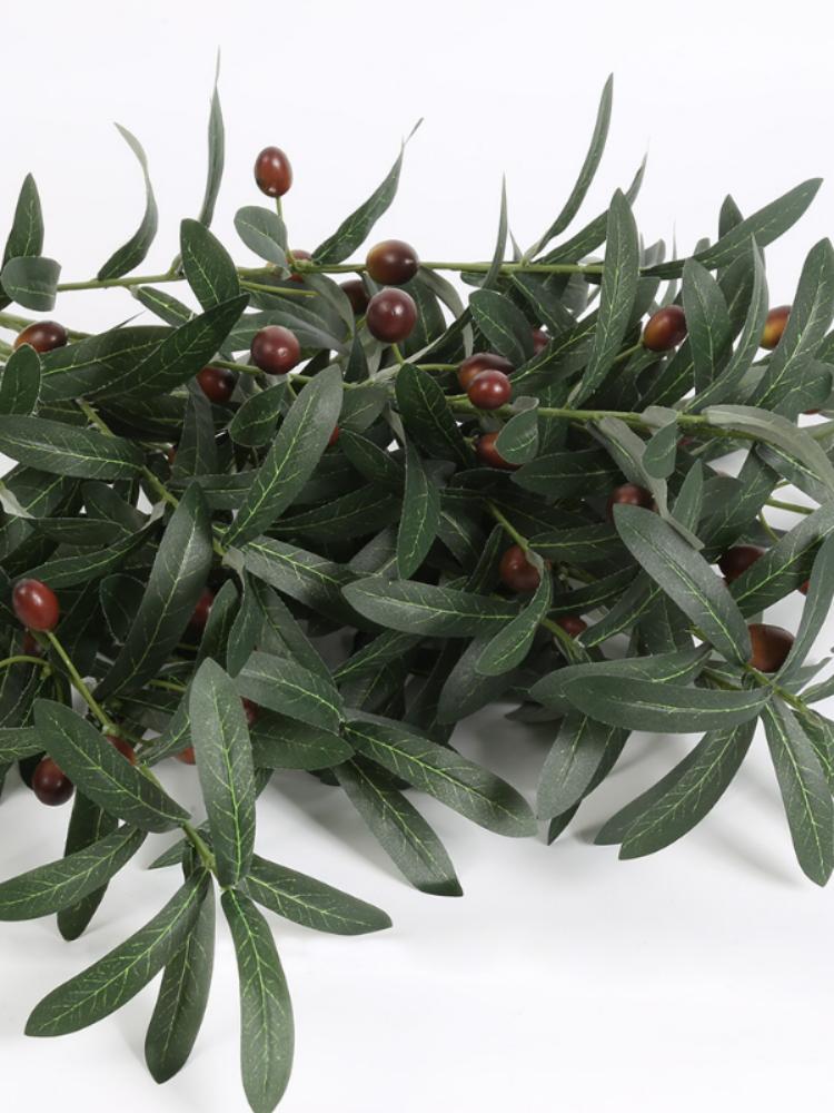 5 шт. 72 см искусственная оливковая ветвь ложная зеленая ветвь с фруктами подходит для семейной свадебной цветочной композиции офисное внутреннее украшение