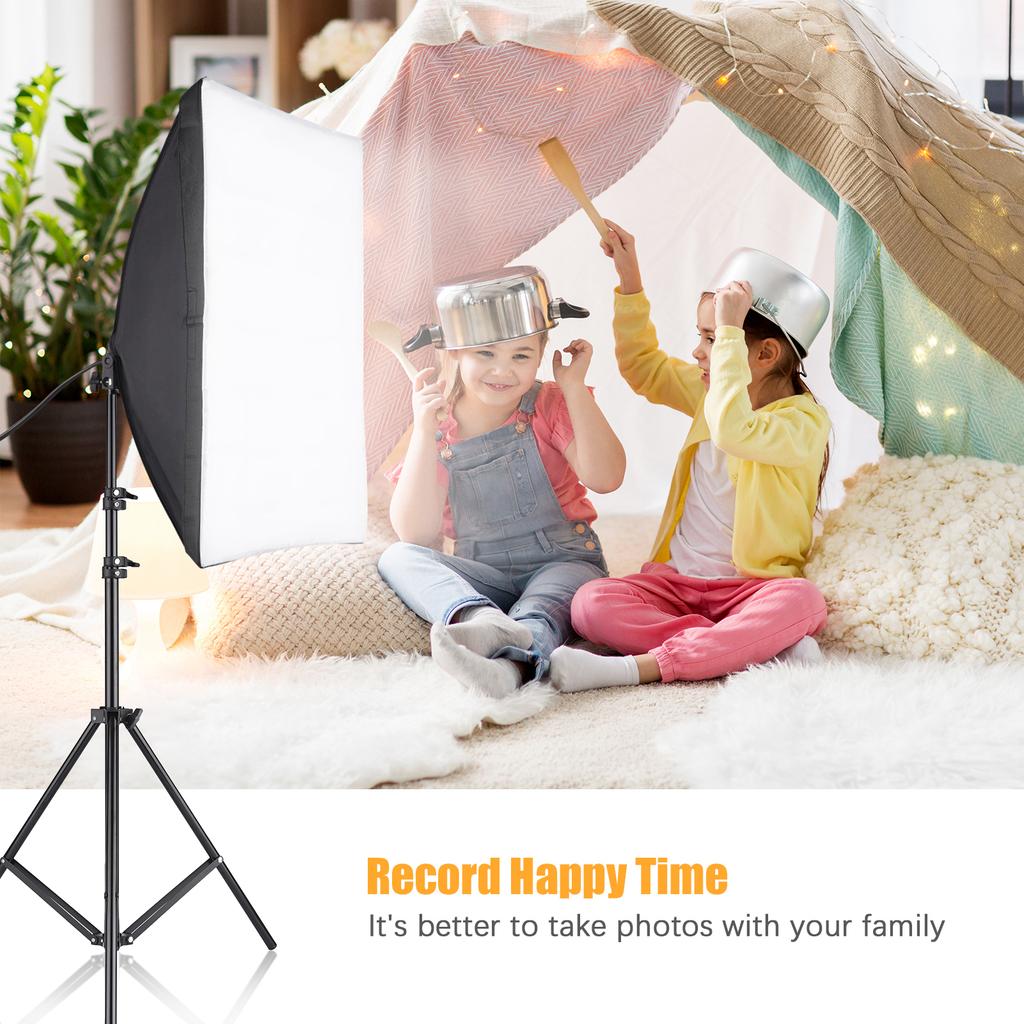 Andoer Studio Photography Softbox Kit with 50x70cm Softbox * 1 + 2M Metal Tripod Stand * 1 for Live