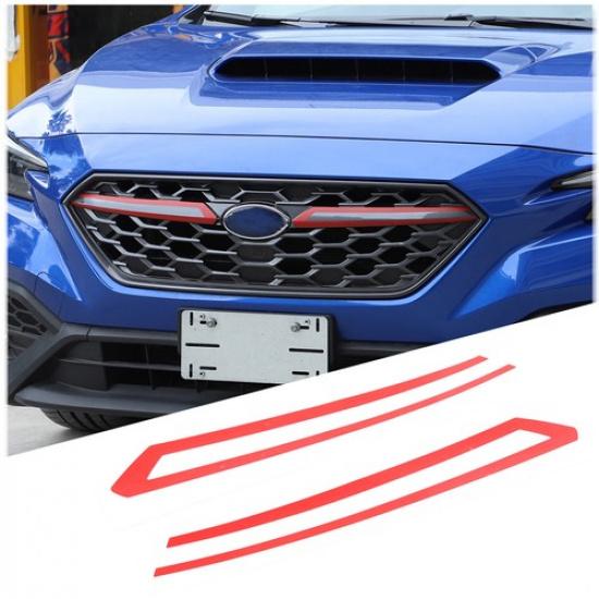Red Exterior Front Grille Strip Decor Cover Trim Sticker For Subaru WRX -23