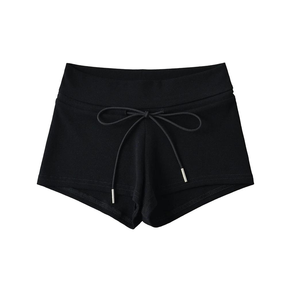 Женские облегающие летние спортивные шорты со шнуровкой и заниженной талией 2024 года