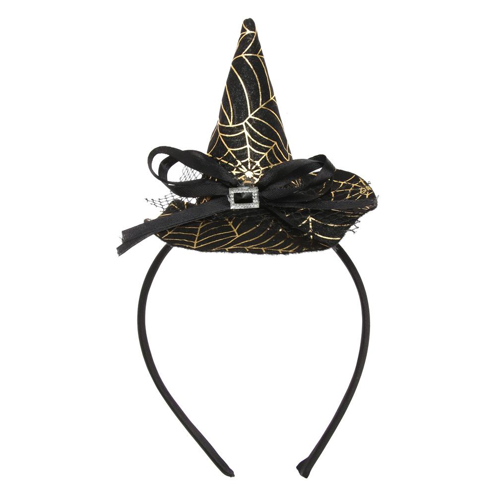 Pumpkin Witch Hat Props Point Cap Festival Skull Headband Halloween Headband Party Hairband Performance Props Decor Headwear