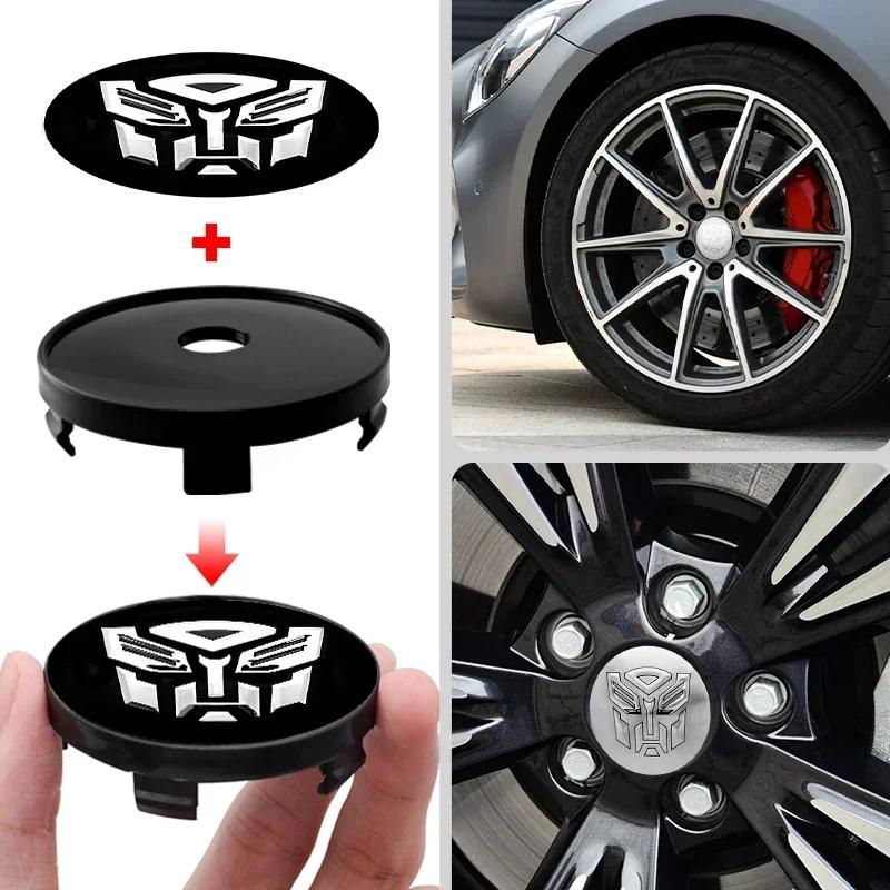 56MM Transformers Emblem Car Wheel Hub Center Caps Rim Cover Badge Stickers Auto Accessories For Ford Focus Fiesta Ranger Mondeo