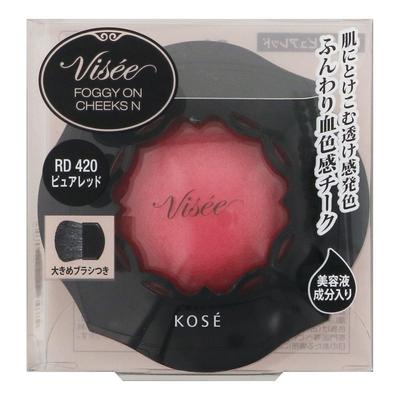 Кисть KOSE Bise Foggy On Cheeks N Brush, встроенная, 1 шт., RD 420 Pure Red