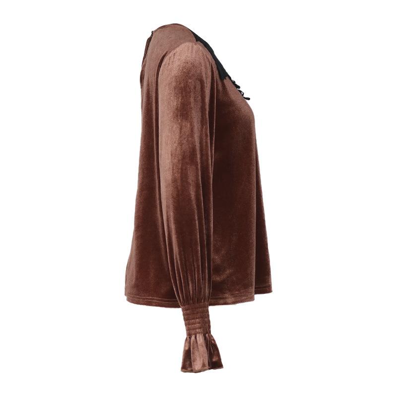 Весенне-осенняя женская блузка из кружева Murad, удобный повседневный топ с длинными рукавами