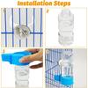 2 Pack Automatic Bird Water Dispenser Splash Proof Gravity Feeder for Cages with Suction Cups, Blue and White