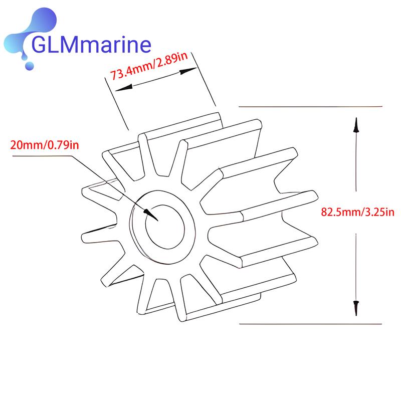 Impeller For Sherwood 27000K Marine Engine Water Pump Replaces for Cummins 3974456