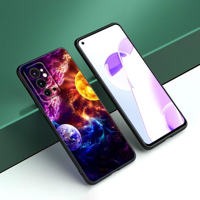 Moon Stars Space Astronaut Black Phone Case For OnePlus 9 10 11 12 ACE 2V Pro 9RT 10T 10R Nord CE 2 3 Lite N10 N20 N30 5G