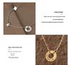 Minimalist Titanium Steel Necklace with Hollow Circle, Flower, and Star Pendants for Women - Clavicle Chain Style (P958)