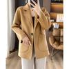 Winter Wool Coat for Women Loose Fit Tweed Jacket Oversized Warm Outerwear