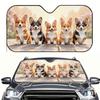 1pc Multicolor Corgi Car Sun Visor Stellar Sun Protection For City Sightseeing Quirky Designed Vehicle Accessory Universal Fit S