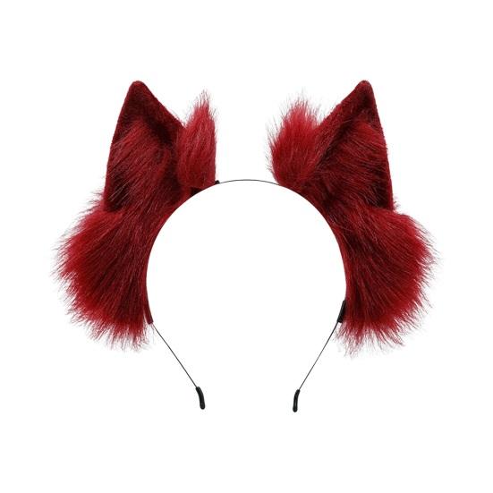 Обруч для волос с плюшевыми кошачьими ушками, эластичный головной убор, искусственные уши животных ручной работы, металлическая оправа, гибкая повязка на голову, аксессуары для фотосъемки на Хэллоуин