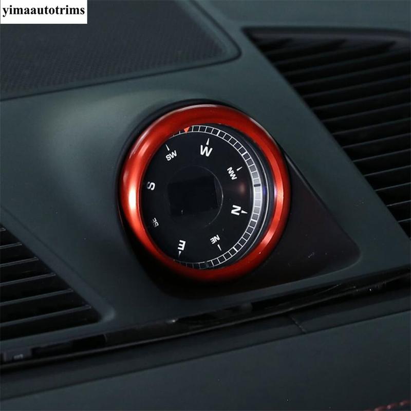 Dashboard Meter Stopwatch Ring Circle Cover Trim Red Accessories For Porsche Macan / 718 Cayman Boxster / Panamera 971 2014-