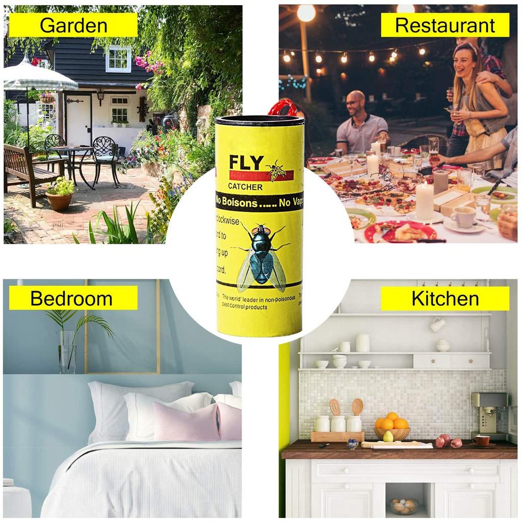 Липкие полоски для ловли мух, бумажная лента для кухонного сада