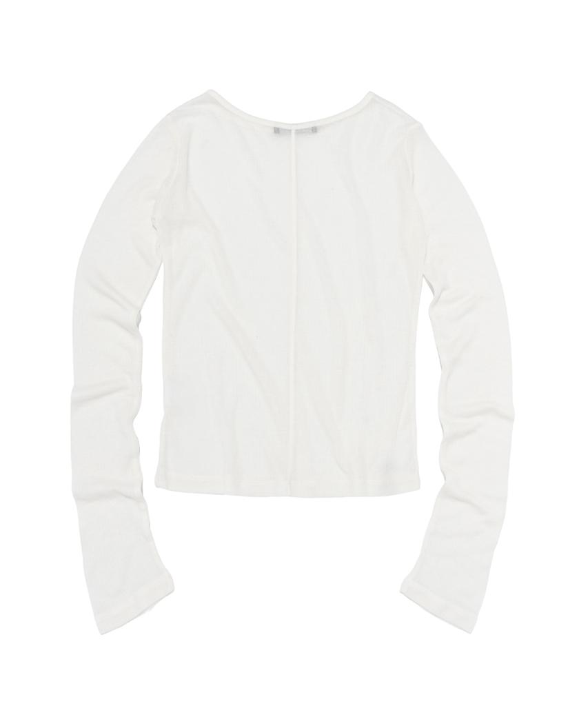 SEOUL APPAREL Мягкая строчка Тонкий с длинным рукавом (слоновая кость)