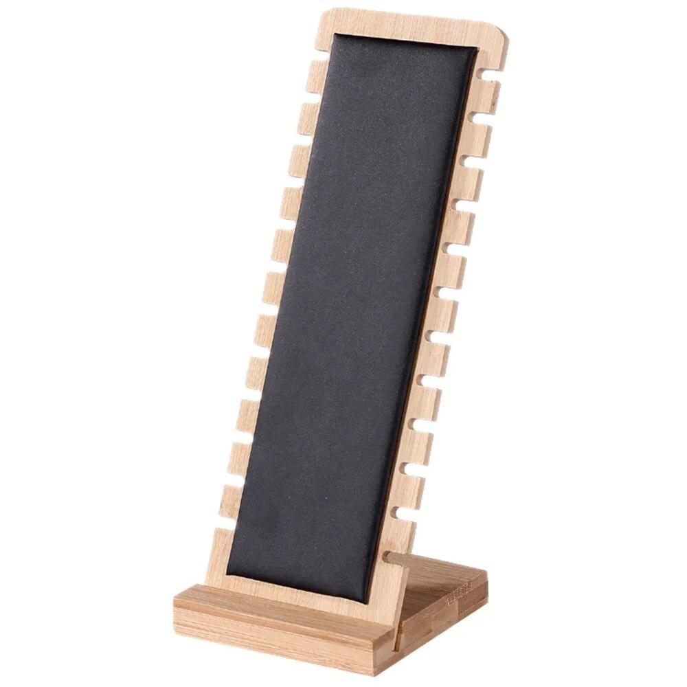Держатель для ожерелий с 12 отверстиями, стойка из цельного дерева, бамбука и дерева, стойка для демонстрации ожерелий, стойка для организации ожерелий с длинной цепочкой
