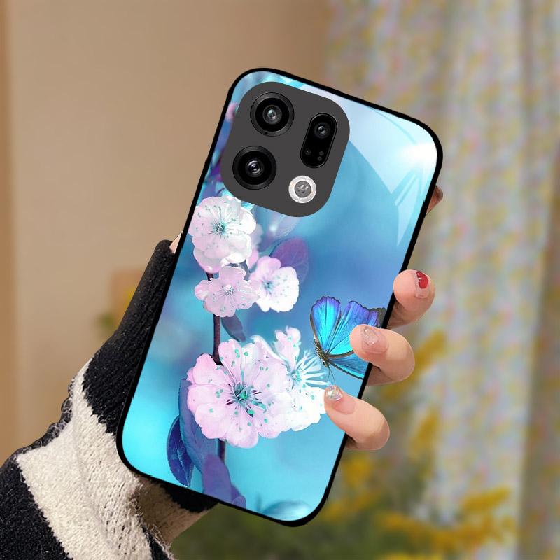 Чехол для Oppo Find X9 Pro Задняя крышка для OPPO FindX9 PLJ110 Закаленное стекло Чехол для телефона X9Pro Защита камеры Ударопрочный бампер