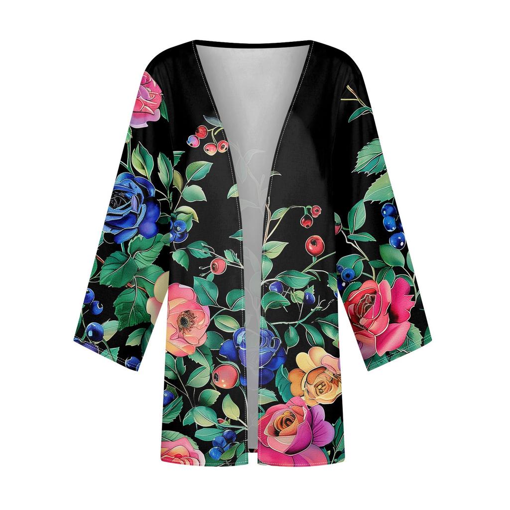 Женская повседневная модная легкая куртка средней длины с принтом Caot в стиле ретро, ​​кардиган