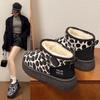 Women's Height Increase Snow Boots New Winter Round-toe Panda Pattern Print Non-slip Wear-resistant Comfortable Short Boots