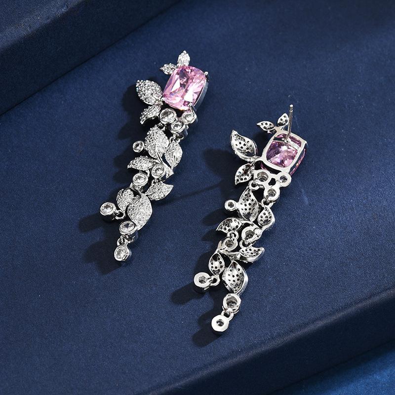 Серьги-цветы Su Trend с микро-инкрустацией из циркония, модные серьги Sweet Temperament, длинные серьги для женщин