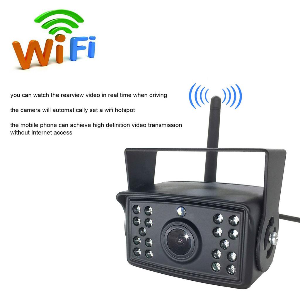 Беспроводная камера заднего вида 120° Широкий угол Ночное видение Wifi Камера заднего вида для автомобилей Грузовиков RV Прицепов