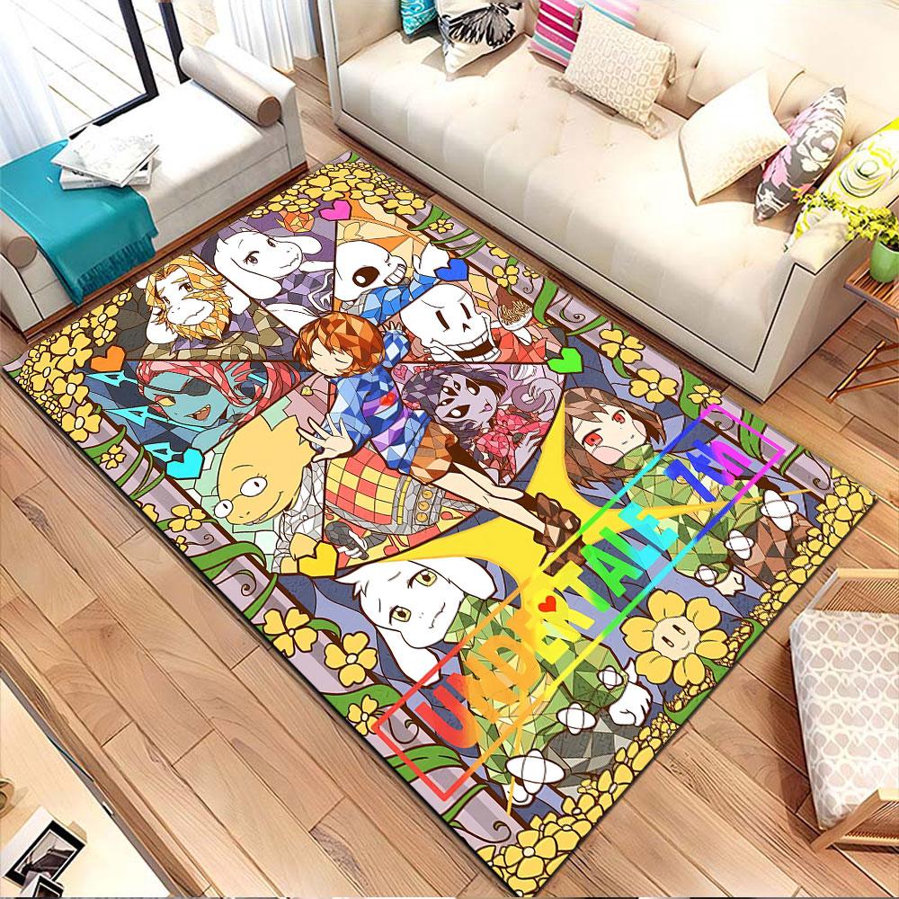 Undertale 7th Anniversary Design Patterned carpet, non slip mat suitable for living room and bedroom sofas