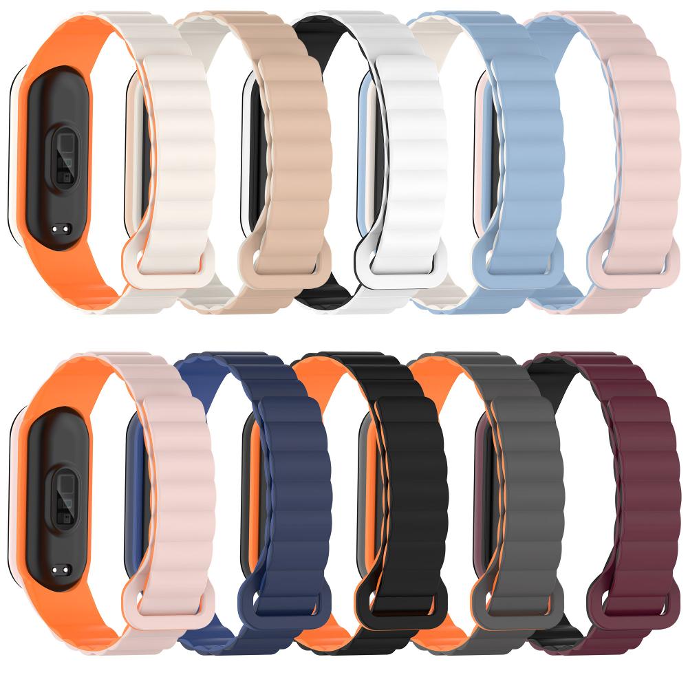 Силиконовый Ремешок Для Xiaomi Mi Band 8 7 6 5 4 3 Магнитный Браслет Умные Часы для Mi Band 8 7 6Ремешок Mi Band 5 3 Аксессуары для Браслета