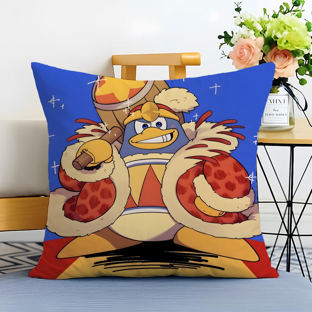 KKing Dedede Cushion Cover Washable Linen Pillowcase Soft  for Sofa Bed Cozy Home Room Decor