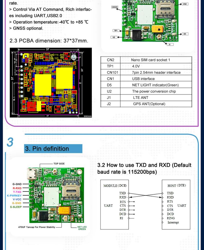 BK-7670SA SIMCOM A7670SA LTE Cat1 Модуль A7670