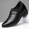 Classic Dress  Slip On Black Leather for Plus Size Point Toe Business Casual Men Formal Shoes for Wedding