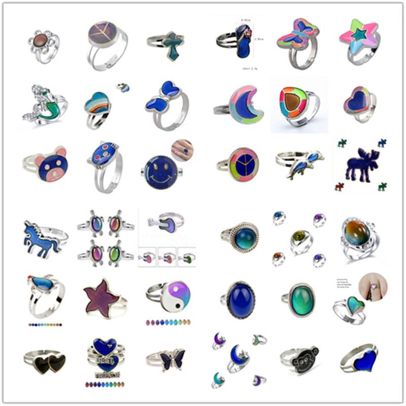 Модное кольцо-хамелеон с черепаховым узором, меняющее цвет, регулируемое, чувствительное к температуре эмоций, ювелирный подарок, 1 шт.