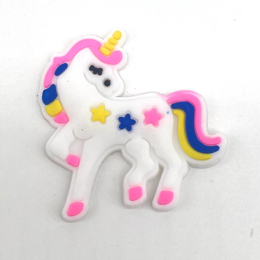 Милые мультяшные пряжки для клогов в виде цветка единорога - Съемные и из мягкой резины украшения для садовой обуви