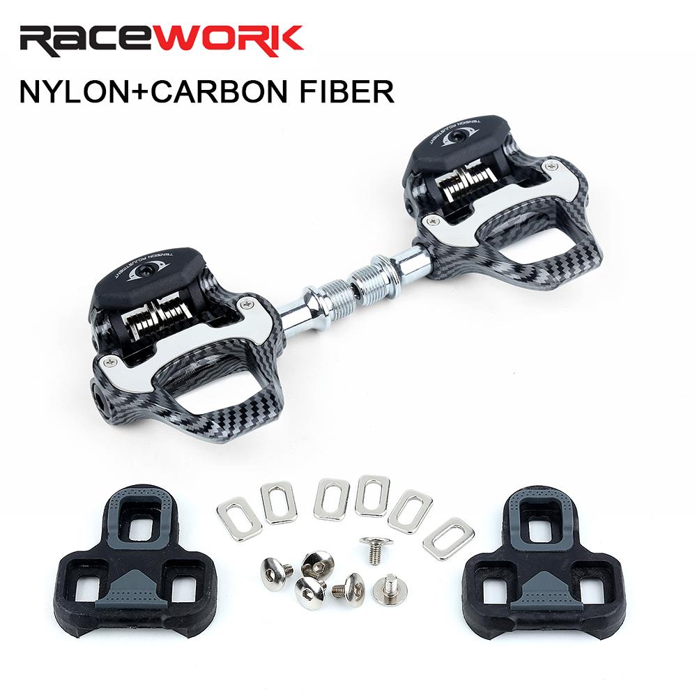 Педаль для шоссейного велосипеда RACEWORK, ультралегкая педаль с подшипниками из углеродного волокна для SPD Keo, самоблокирующиеся велосипедные профессиональные педали