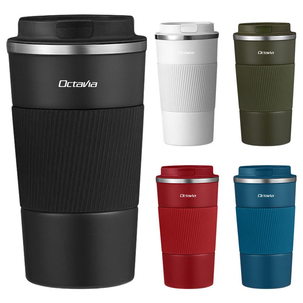 LZIE8 Stainless Steel Car Styling Thermos Mug Coffee Cup Auto Accessories For Skoda Rapid Fabia Karoq Kamiq Superb Octavia VRS VII S