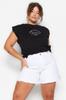  Women's Plus Size Shorts & Bermudas White High Waist Wide Cut Shorts & Bermudas