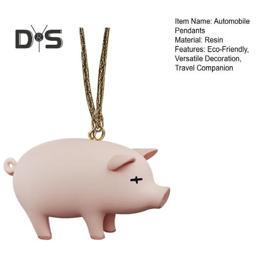 Милая подвеска в виде свиньи, украшение для салона автомобиля, забавная, меняющая цвет жареная свинья, подвеска в виде поросенка, автомобильный аксессуар для зеркала заднего вида
