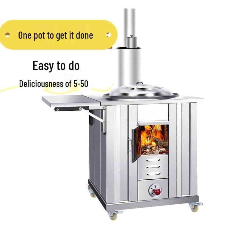 Portable Stainless Steel Wood Stove for Outdoor Cooking