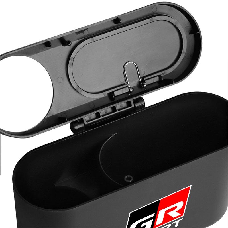 Hanging Car Trash Can Auto Emblem Garbage Box Accessories for Toyota Trd Corolla Yaris Aygo Prius CHR Camry Auris Avensis Land