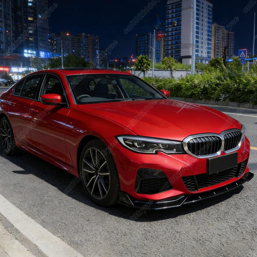 For BMW 3 Series M Sport G20 G21 G28 2019 2020 2021 2022 Front Bumper Spoiler Splitter Lip 3-section Front Shovel Modification