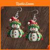 Christmas Snowman Themed Pattern Women Acrylic Earrings For Winter And Holiday